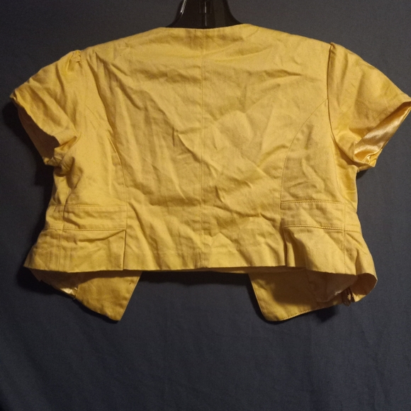 EUC Gymboree Spring Dressy Girls 10/12  Yellow Cropped Jacket - Picture 6 of 8